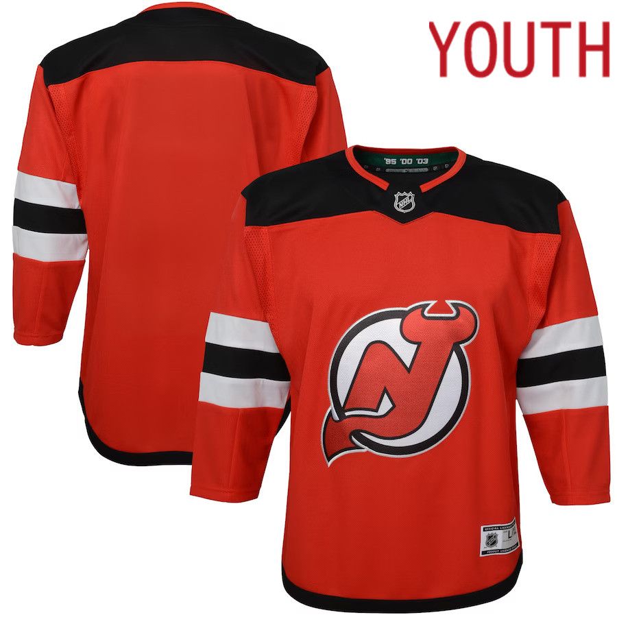 Youth New Jersey Devils Red Home Premier Blank NHL Jersey